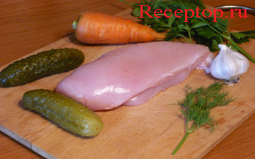 на фото овощи для салата из курицы и моркови